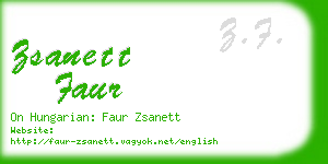 zsanett faur business card